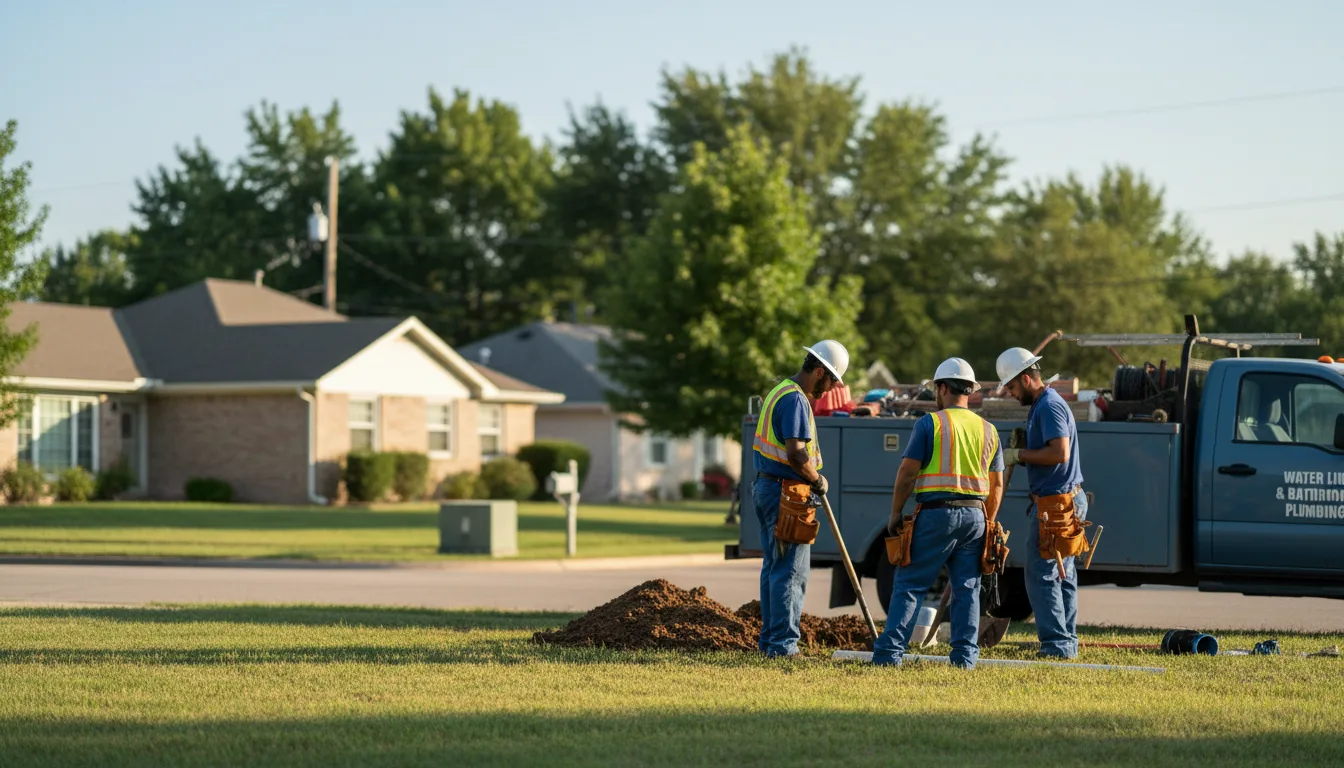 Residential water line and bathroom plumbing service in East Springfield, PA